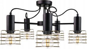 Lampa sufitowa Keter Lighting Lampa sufitowa 5xE27 RUNE BLACK/GOLD 1