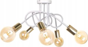 Lampa sufitowa Keter Lighting Lampa sufitowa 5xE27 RUMBA WHITE/GOLD 1