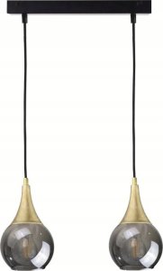 Lampa wisząca Keter Lighting Lampa wisząca 2xE27 LACRIMA SMOKY/GOLD 1