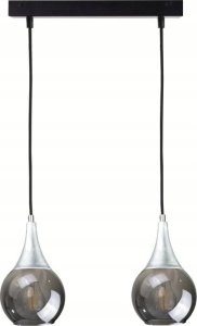 Lampa wisząca Keter Lighting Lampa wisząca 2xE27 LACRIMA SMOKY/SILVER 1