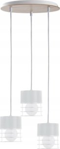 Lampa wisząca Keter Lighting Lampa wisząca 3xE27 CASA WHITE/WOOD 1