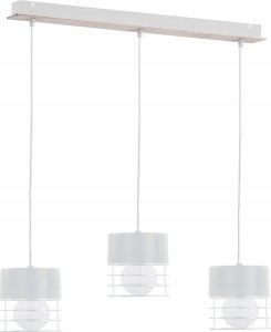 Lampa wisząca Keter Lighting Lampa wisząca 3xE27 CASA WHITE/WOOD 1