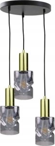 Lampa wisząca Keter Lighting Lampa wisząca 3xE27 CROSS BLACK/GOLD 1