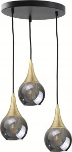 Lampa wisząca Keter Lighting Lampa wisząca 3xE27 LACRIMA SMOKY/GOLD 1