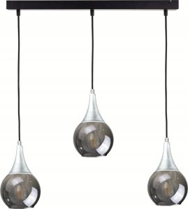 Lampa wisząca Keter Lighting Lampa wisząca 3xE27 LACRIMA SMOKY/SILVER 1