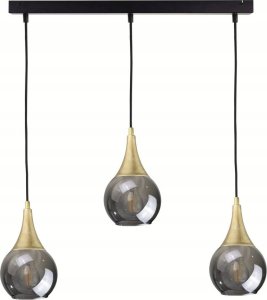 Lampa wisząca Keter Lighting Lampa wisząca 3xE27 LACRIMA SMOKY/GOLD 1