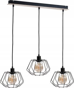 Lampa wisząca Keter Lighting Lampa wisząca 3xE27 SOHO WOOD 1