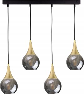 Lampa wisząca Keter Lighting Lampa wisząca 4xE27 LACRIMA SMOKY/GOLD 1