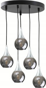 Lampa wisząca Keter Lighting Lampa wisząca 5xE27 LACRIMA SMOKY/SILVER 1