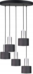 Lampa wisząca Keter Lighting Lampa wisząca 5xE27 LUCE BLACK SILVER 1