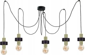 Lampa wisząca Keter Lighting Lampa wisząca 5xE27 UNICA BLACK/GOLD 1