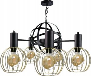 Lampa wisząca Keter Lighting Żyrandol 5xE27 SATELLITE BLACK 1