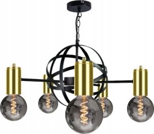 Lampa wisząca Keter Lighting Żyrandol 5xE27 SOLAR BLACK/GOLD 1