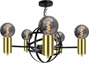 Lampa wisząca Keter Lighting Żyrandol 5xE27 SOLAR II BLACK/GOLD 1