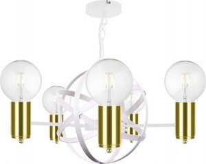 Lampa wisząca Keter Lighting Żyrandol 5xE27 SOLAR II WHITE/GOLD 1