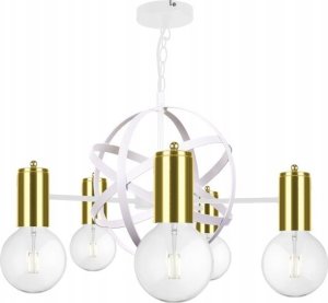 Lampa wisząca Keter Lighting Żyrandol 5xE27 SOLAR WHITE/GOLD 1