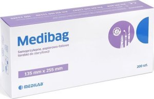 Medilab MEDIBAG 135 mm x 255 mm 200 szt. SAMOPRZYLEPNE TOREBKI DO STERYLIZACJI 1