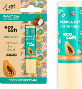 ECOSOFT_Lippy Day kokosowy krem do ust Papaya 4,8g 1