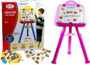 LeanToys Tablica Magnetyczna Stojąca Pisak Magnes Różowa LEAN Toys 1