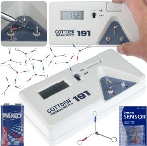 Rosfix MIERNIK DO POMIARU TEMPERATURY NA GROCIE DO GROTÓW 600C 10X SENSOR BATERIA 1