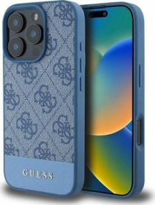 Guess GUESS futerał do IPHONE 16 Pro Max GUHCP16XG4GLBL (4G PU Bottom Stripe) niebieski 1