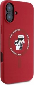 Karl Lagerfeld KARL LAGERFELD futerał do IPHONE 16 Plus kompatybilny z MagSafe KLHMP16MSCMKCRHR (Silicone KC Body Ring) czerwony 2
