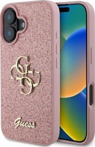 Guess GUESS futerał do IPHONE 16 Plus GUHCP16MHG4SGP (Fixed Glitter Big 4G) różowy 1