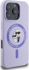 Karl Lagerfeld KARL LAGERFELD futerał do IPHONE 16 Plus kompatybilny z MagSafe KLHMP16MSCMKCRHU (Silicone KC Body Ring) fioletowy 2