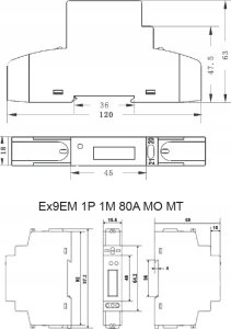 Noark Liczni energii Noark 107282 Ex9EM 1P 1M 45A 1T 6