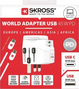 Skross Adapter podróżny PRO Light USB AC45PD 4