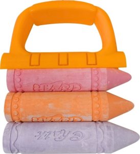 LeanToys Zestaw Kred Z Uchwytem Gruba Kreda Chodnikowa Pomarańczowy 3 Szt 2