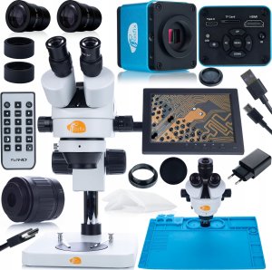 Mikroskop Rosfix ZESTAW MIKROSKOP OPTYCZNY MERCURY KAMERA 4K HDMI MATA UCHWYT WYŚWIETLACZ 1
