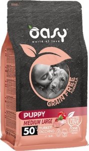 Oasy OASY - Karma dla psa 12kg Puppy  Medium z indykiem 1