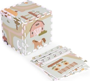 Ecotoys Duża mata piankowa EVA dla dzieci Farma 90,5x90,5 cm 21 el. ECOTOYS 4
