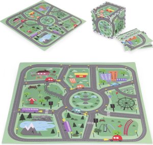 Ecotoys Duża mata piankowa EVA dla dzieci Miasto 90,5x90,5 cm 21 el. ECOTOYS 1