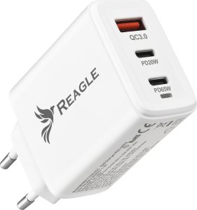 Ładowarka Reagle SZYBKA ŁADOWARKA GaN 65W PD 2x USB C QC 3.0 DO LAPTOPA MACBOOK IPHONE USB-C 1