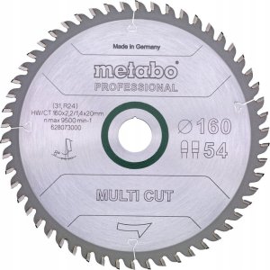 Metabo Metabo 628073000, Aluminium, Bronze, Chipboard, Copper, Hardwood, Laminate, MDF, Plastic, 16 cm, 2 cm, Tungsten Carbide Tipped (TCT), 1.4 mm, 9500 RPM 1