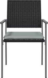 vidaXL vidaXL Krzesła ogrodowe z poduszkami, 2 szt., czarne, 54x62,5x89 cm 4