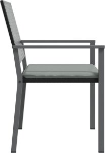 vidaXL vidaXL Krzesła ogrodowe z poduszkami, 2 szt., czarne, 54x62,5x89 cm 5