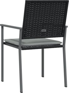 vidaXL vidaXL Krzesła ogrodowe z poduszkami, 2 szt., czarne, 54x62,5x89 cm 6