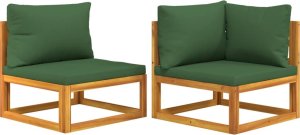 vidaXL 2-cz. zestaw wypoczynkowy do ogrodu, z poduszkami, lita akacja 2