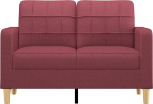 vidaXL vidaXL Sofa 2-osobowa, winna czerwień, 120 cm, tapicerowana tkaniną 3