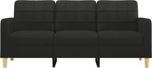 vidaXL vidaXL Sofa 3-osobowa, czarna, 180 cm, tapicerowana tkaniną 3