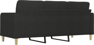 vidaXL vidaXL Sofa 3-osobowa, czarna, 180 cm, tapicerowana tkaniną 5