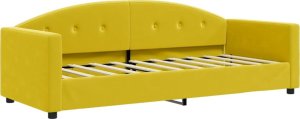 vidaXL vidaXL Sofa z funkcją spania, żółta, 80x200 cm, obita aksamitem 2