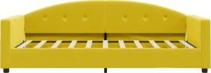 vidaXL vidaXL Sofa z funkcją spania, żółta, 80x200 cm, obita aksamitem 3