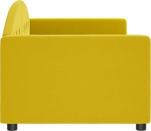 vidaXL vidaXL Sofa z funkcją spania, żółta, 80x200 cm, obita aksamitem 4