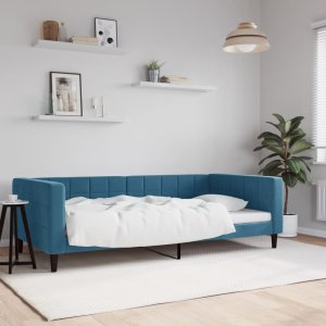 vidaXL vidaXL Sofa z funkcją spania, niebieska, 100x200 cm, obita aksamitem 1