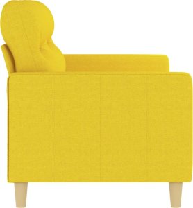 vidaXL vidaXL Sofa 2-osobowa, jasnożółta, 140 cm, tapicerowana tkaniną 4