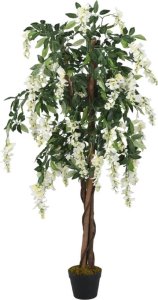 vidaXL vidaXL Sztuczna wisteria, 1260 liści, 180 cm, zielono-biała 1